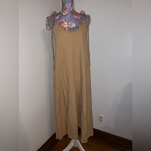 Tan tie on shoulders dress medium